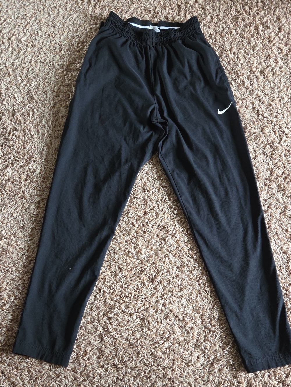 Nike Black Athletic Joggers with White Swoosh
